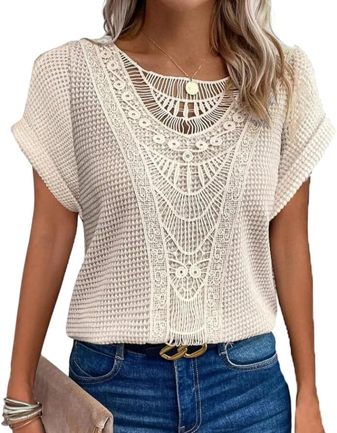 Meliora | Waffle-Knit Lace Tunic