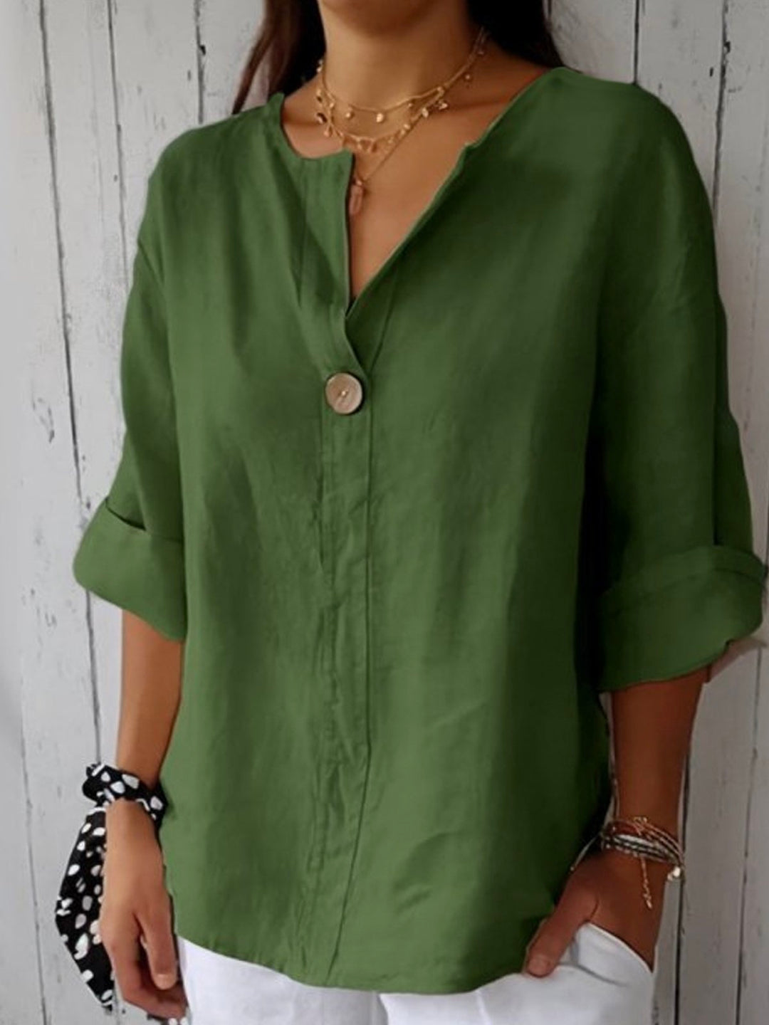 Katy | Casual V-Neck Linen Blouse