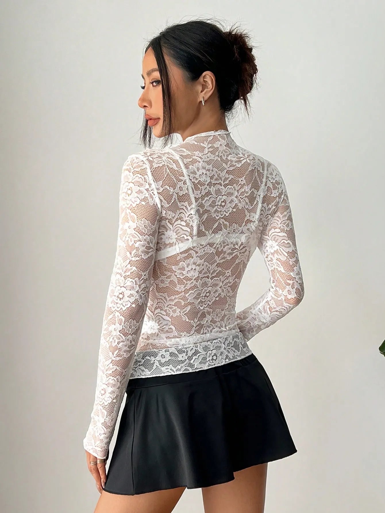 Aurelia | Sheer Lace Peony Blouse