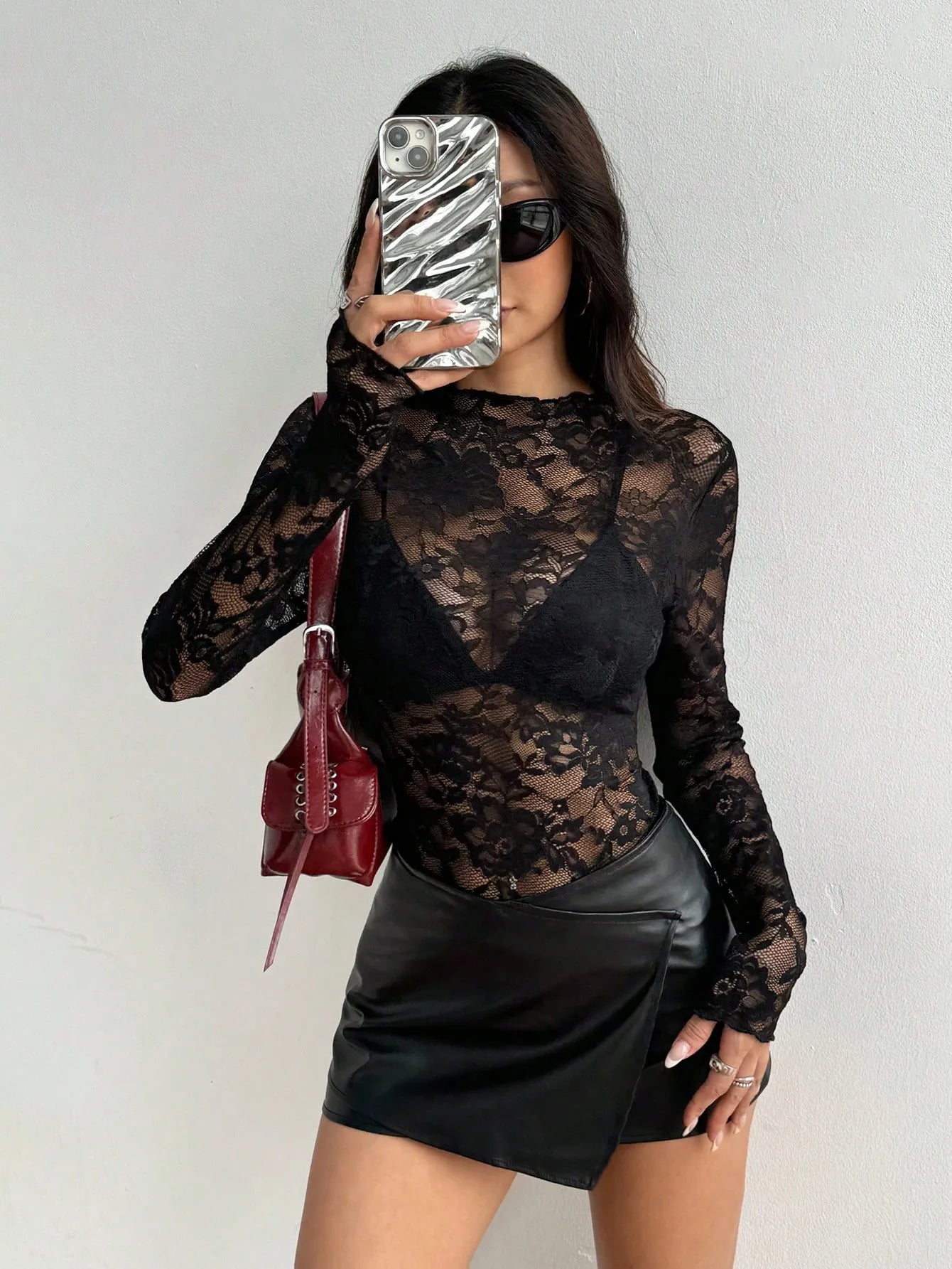 Aurelia | Sheer Lace Peony Blouse