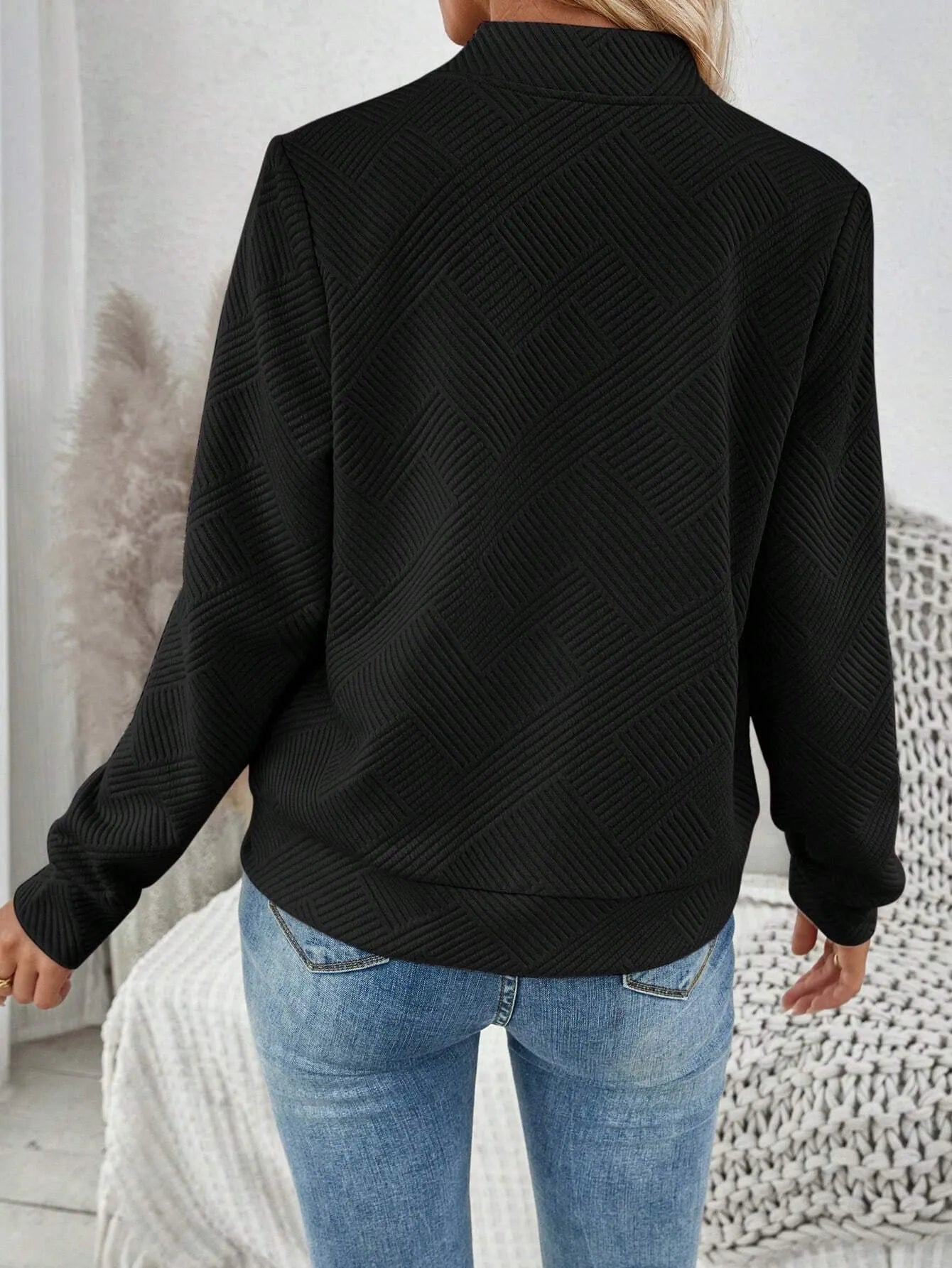 LUNE | Jacquard Knit Bomber Jacket