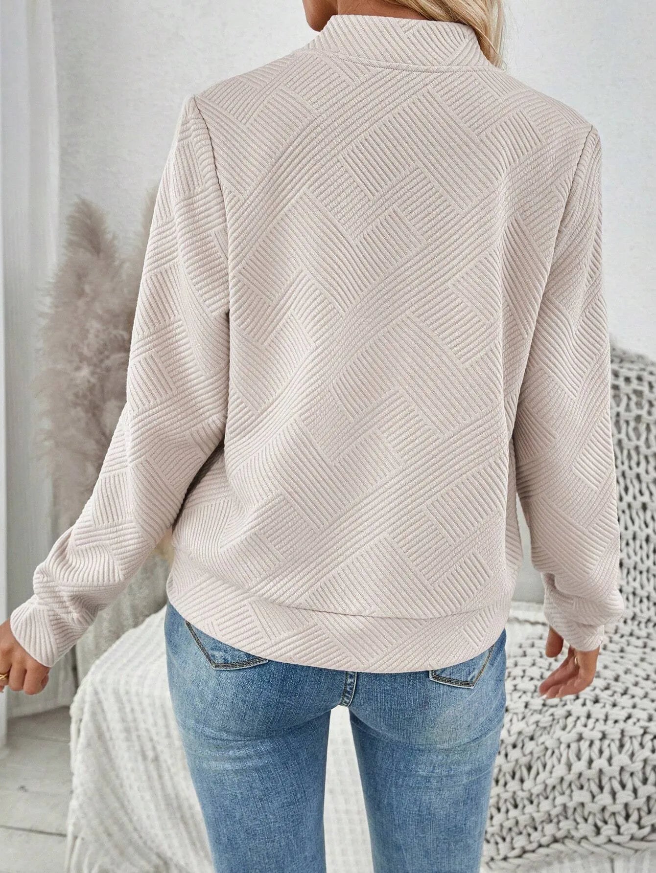 LUNE | Jacquard Knit Bomber Jacket