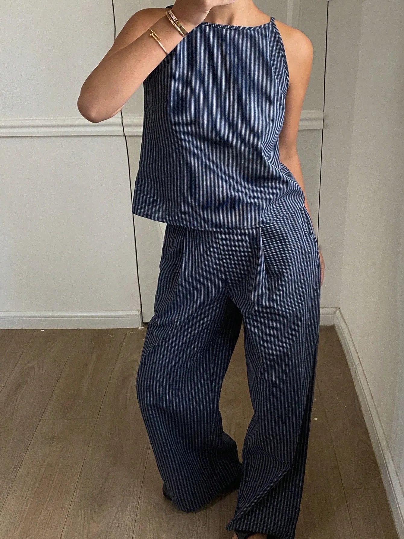 Shelley | Midnight Stripes Two-Piece Set