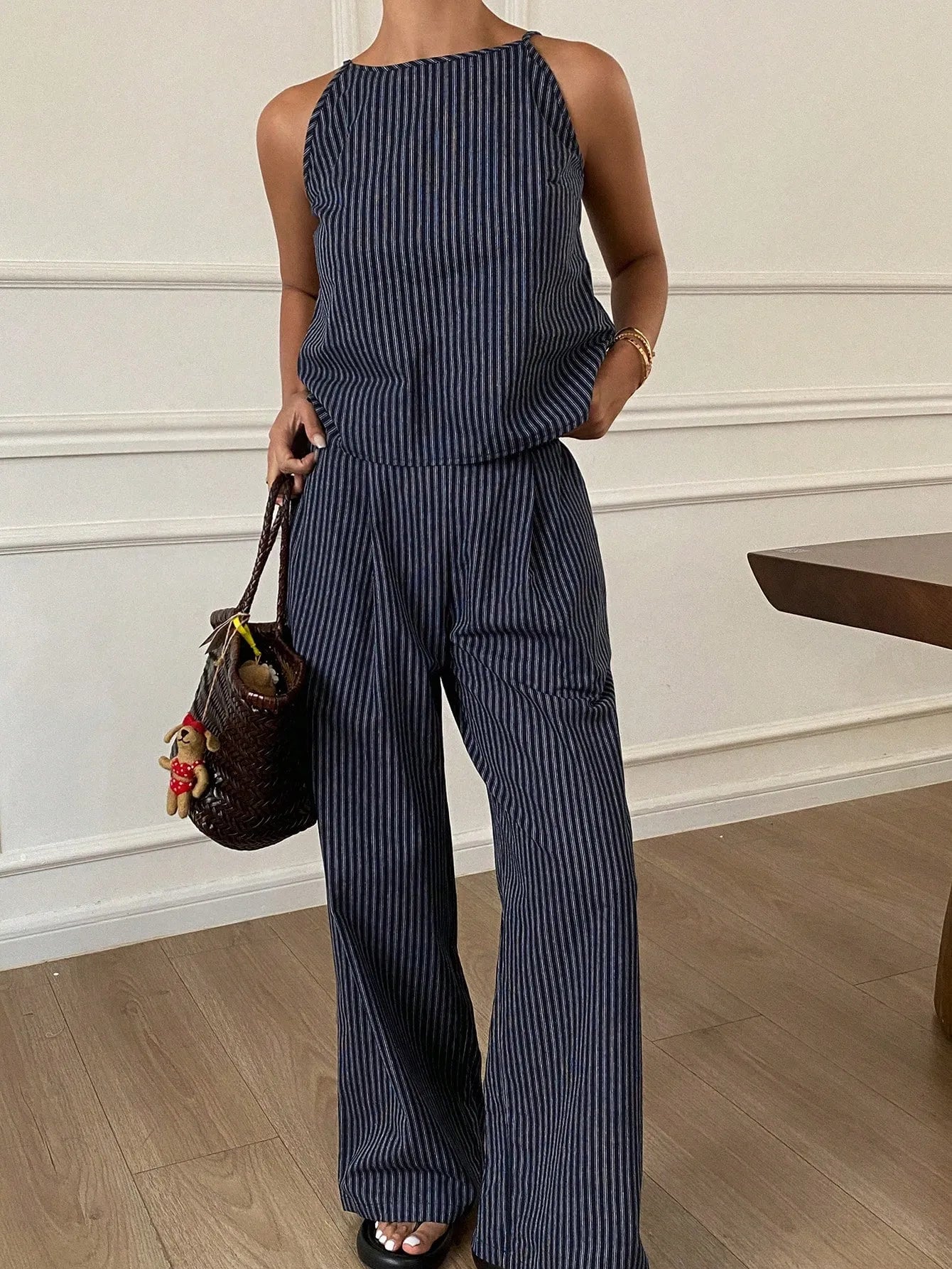 Shelley | Midnight Stripes Two-Piece Set