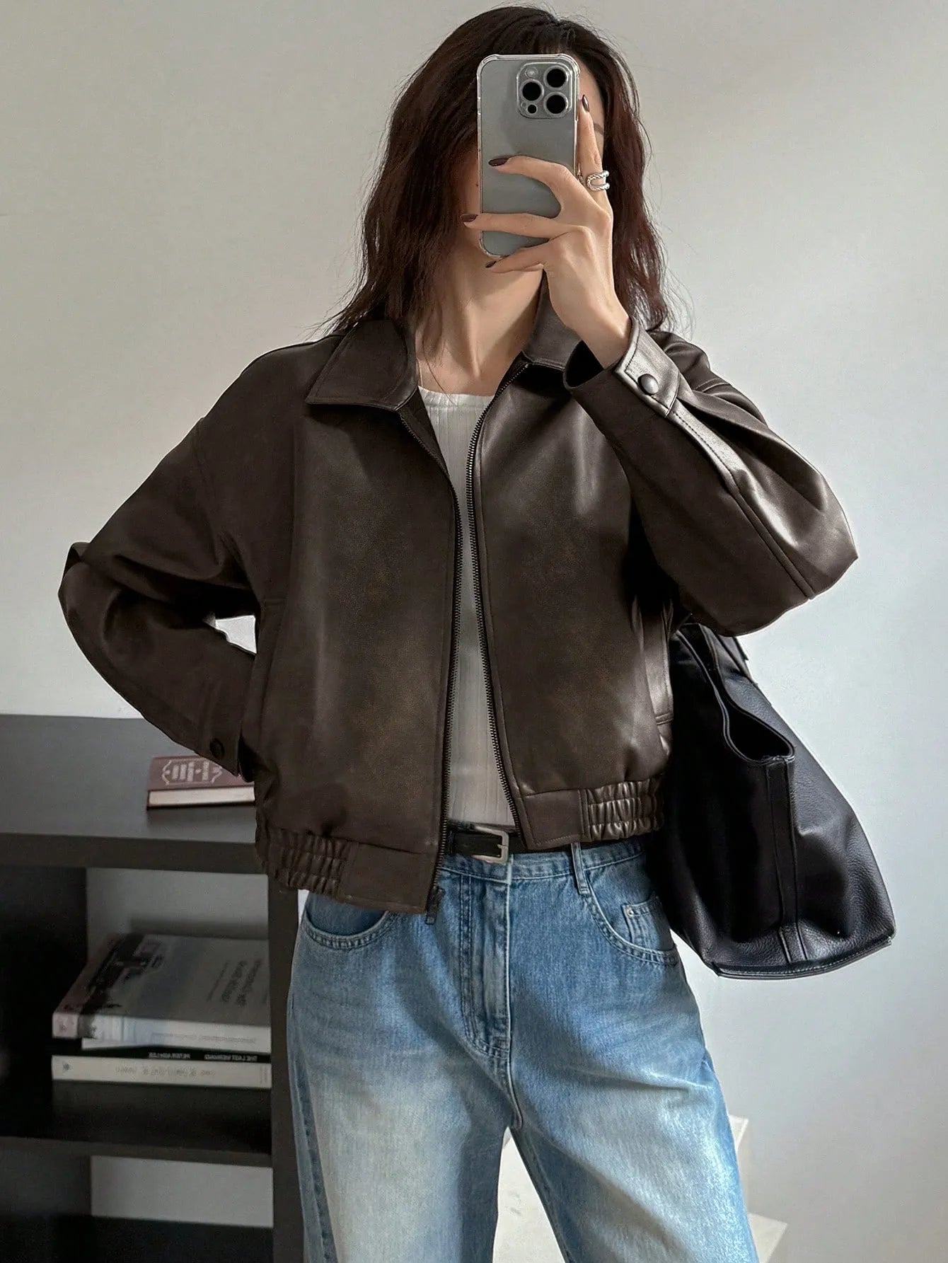 DAYZY Vintage Charm | Cropped Oversized Jacket with Pockets