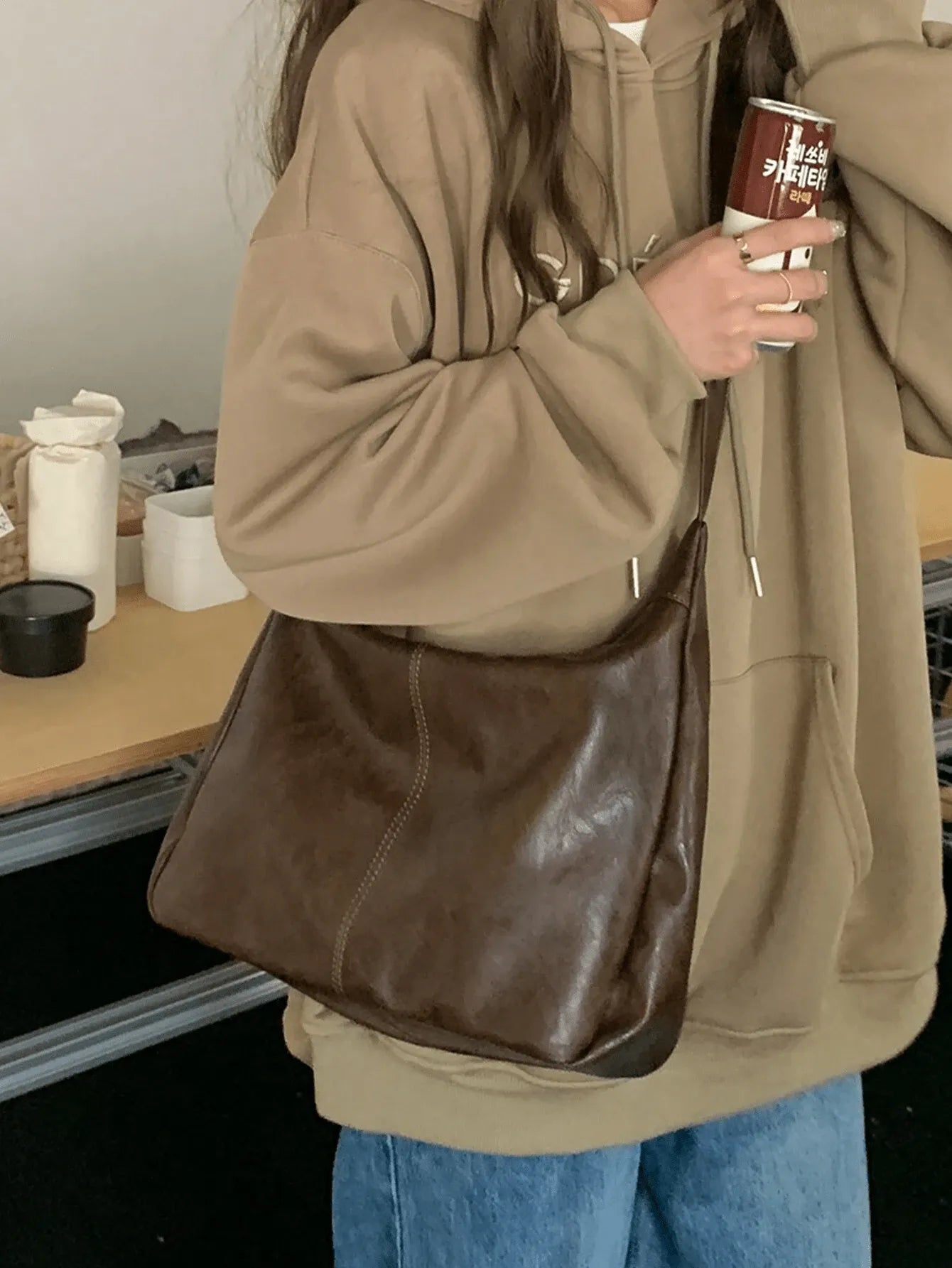 Melany Vintage Luxe | Korean-Inspired Crossbody Bucket Bag