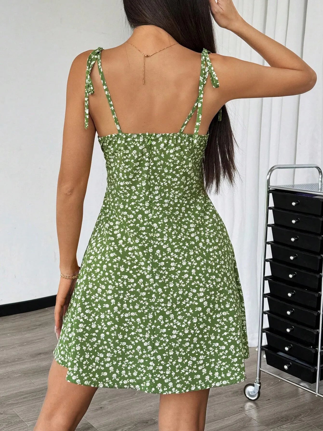 Lunaira | Floral Lace-Up Mini Dress