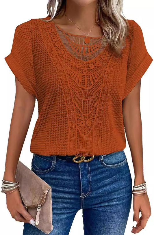 Meliora | Waffle-Knit Lace Tunic