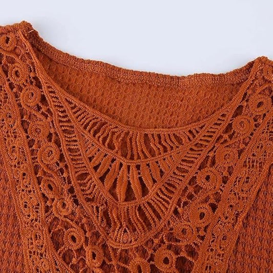 Meliora | Waffle-Knit Lace Tunic