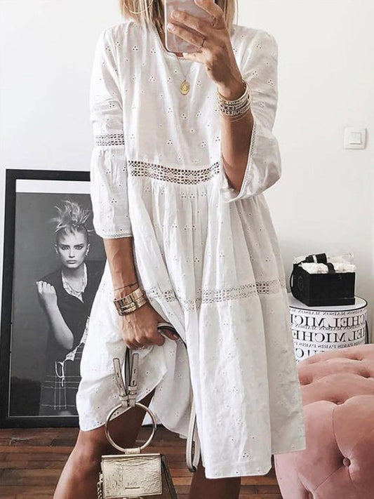 Lily | Elegant Lace-Trim Summer Dress