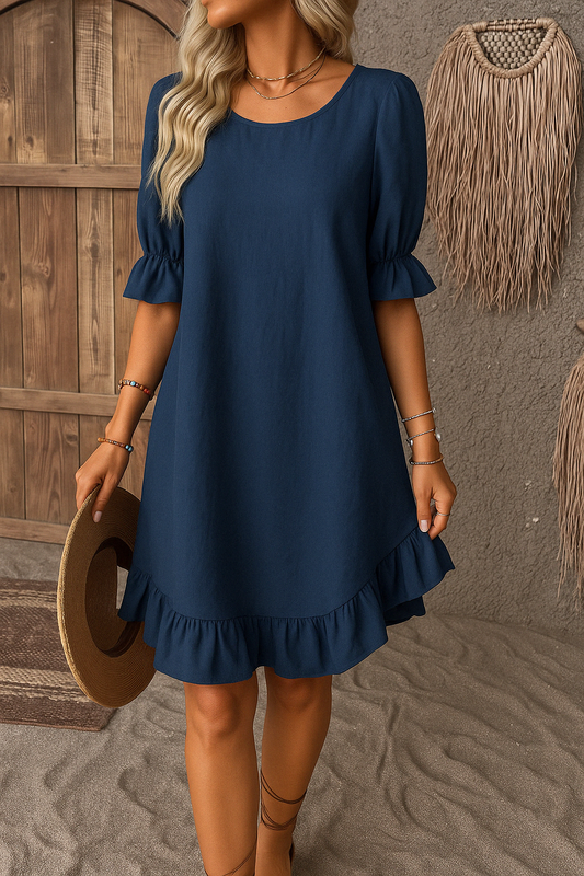 Liora | Lightweight Ruffle Hem Summer Dress
