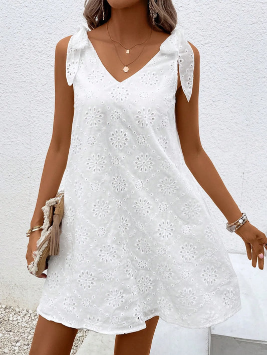 Breza | Tie-Shoulder Chiffon Dress