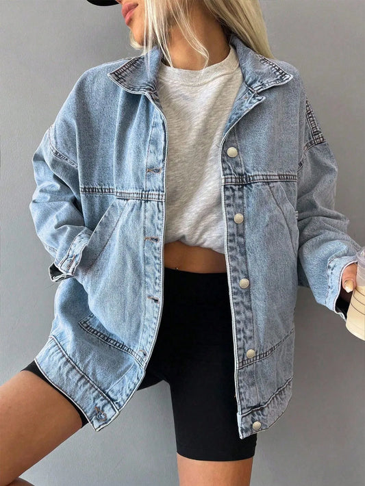 Althéa | Oversized Light-Wash Denim Jacket