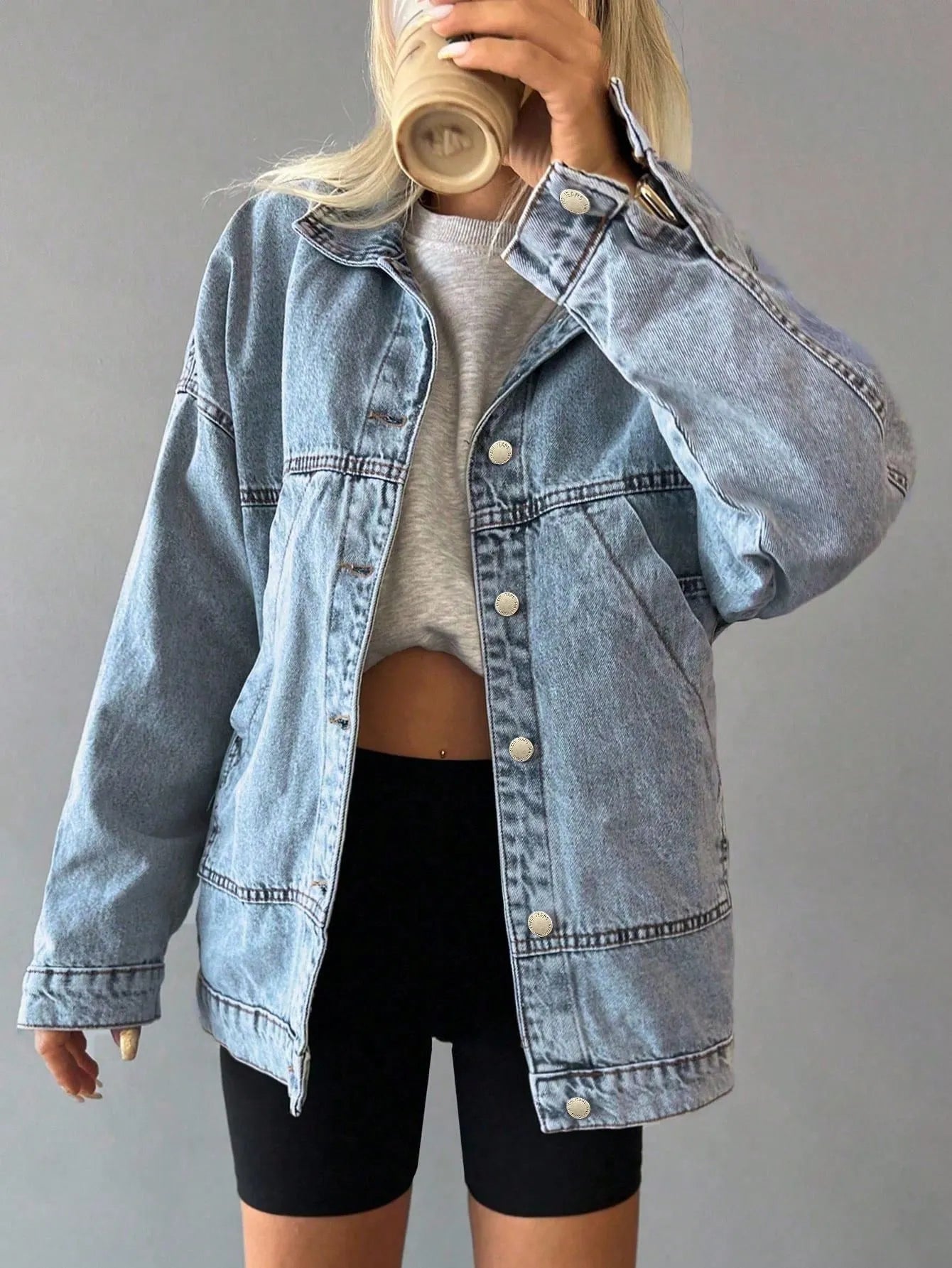 Althéa | Oversized Light-Wash Denim Jacket
