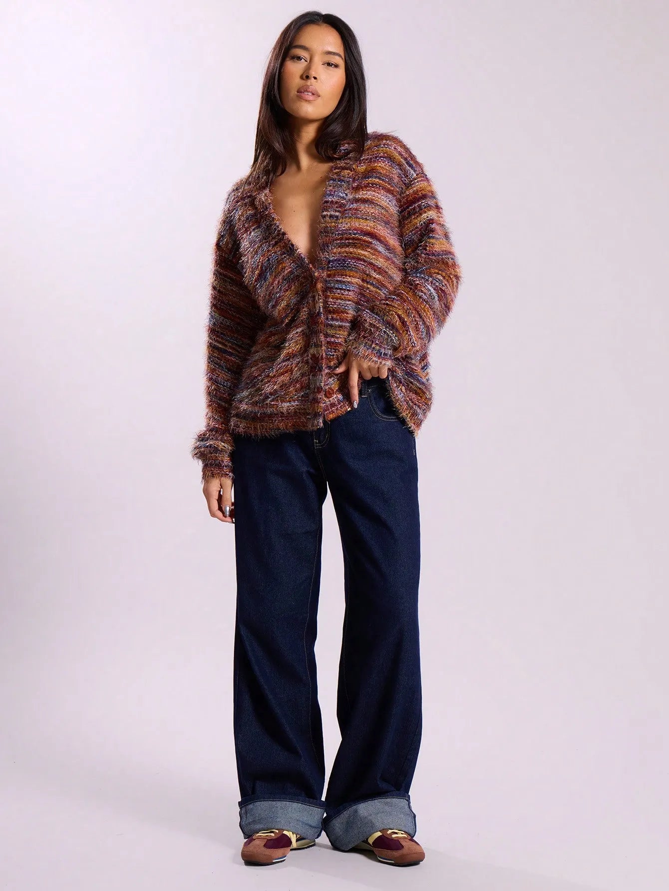 Lyra | Striped Oversized Knit Cardigan