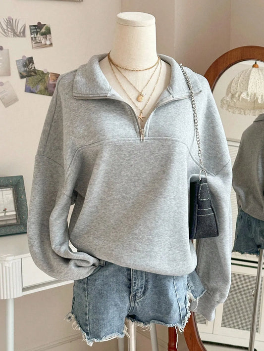 Rita | Oversized Zip-Up Hoodie with Side Slit