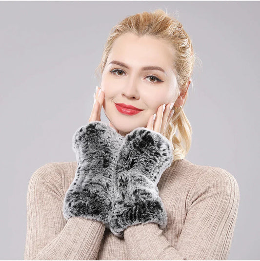 Women's Fingerless Gloves with Stretchy Design - Ideal for Winter