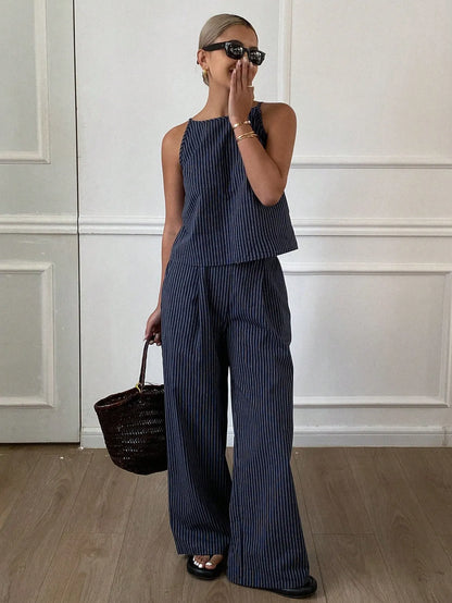 Shelley | Midnight Stripes Two-Piece Set