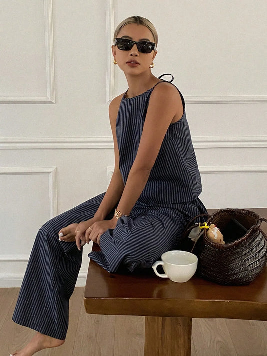 Shelley | Midnight Stripes Two-Piece Set