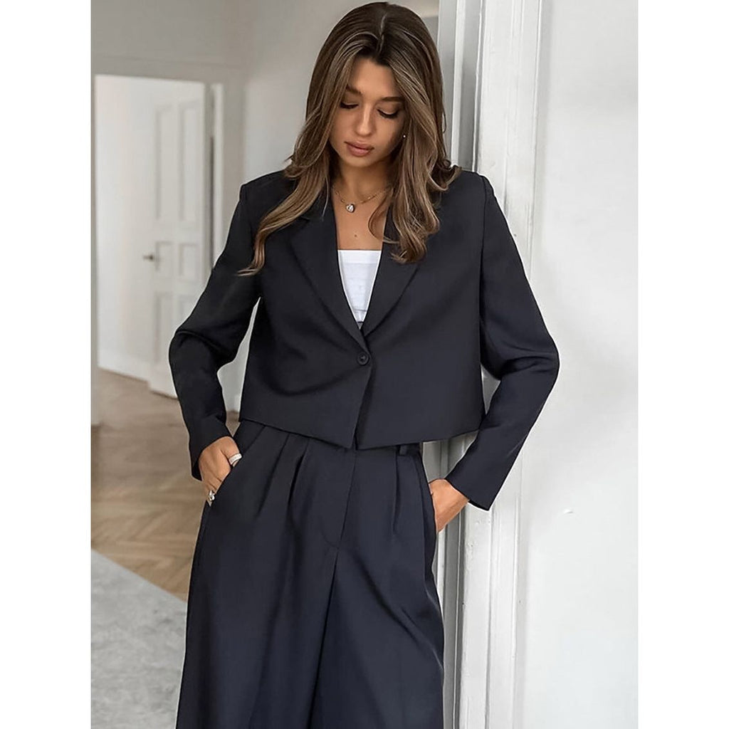 High Waist Blazer and High Waist Pants Set | Professional and Versatile Use
