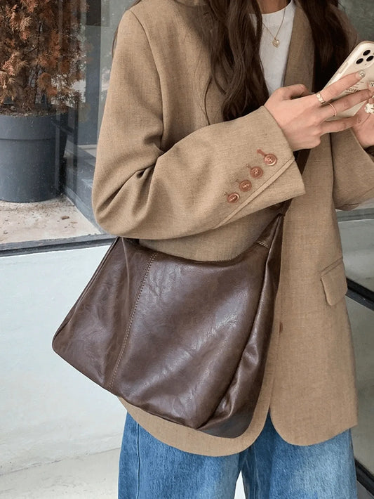 Melany Vintage Luxe | Korean-Inspired Crossbody Bucket Bag