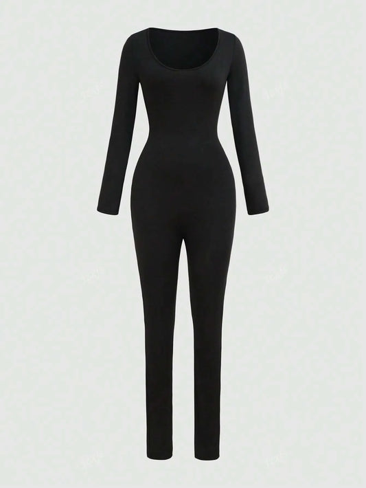 Eryna | Long-Sleeve Scoop-Neck Jumpsuit