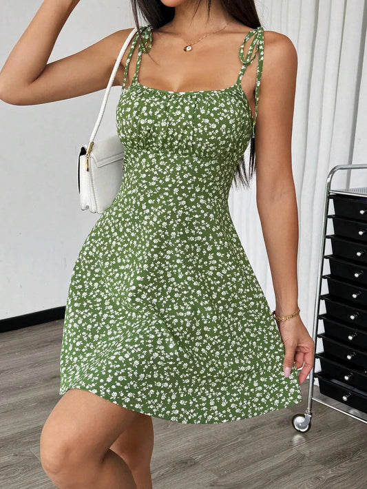 Lunaira | Floral Lace-Up Mini Dress