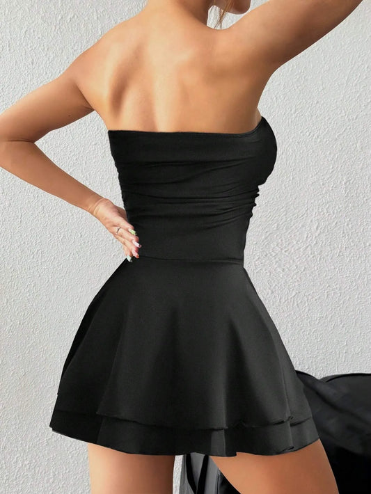 Kaelis | Ruched Strapless Mini Dress
